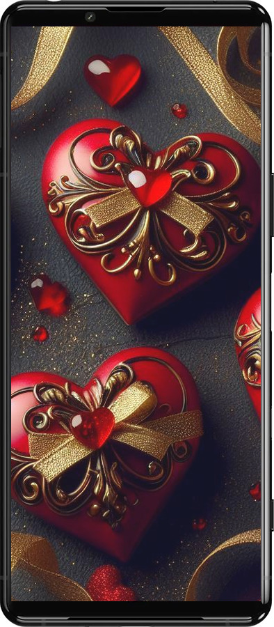 Силиконовый чехол Сердечки v4 для Sony Xperia 5 III - 5834u-2580 изображение 