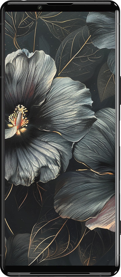 Силиконовый чехол Черные цветы для Sony Xperia 5 III - 6031u-2580 изображение 