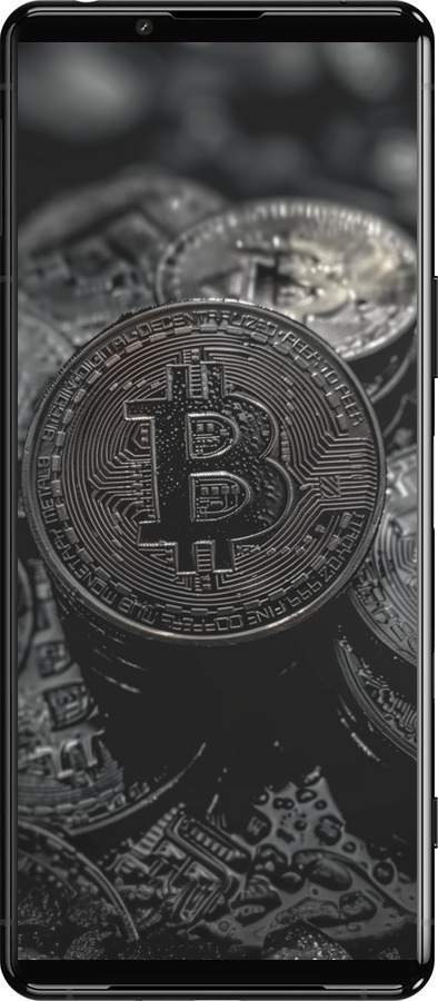 Силиконовый чехол Black Bitcoin для Sony Xperia 5 III - 6090u-2580 изображение 