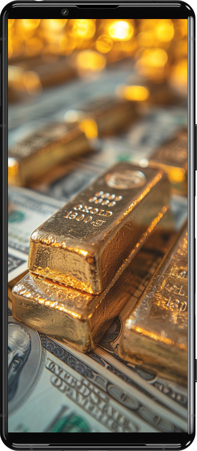 Силиконовый чехол Слитки и доллары для Sony Xperia 5 III - 6105u-2580 изображение 