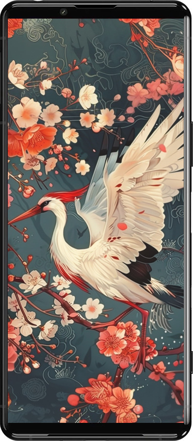 Силиконовый чехол Сакура и аист для Sony Xperia 5 III - 6108u-2580 изображение 
