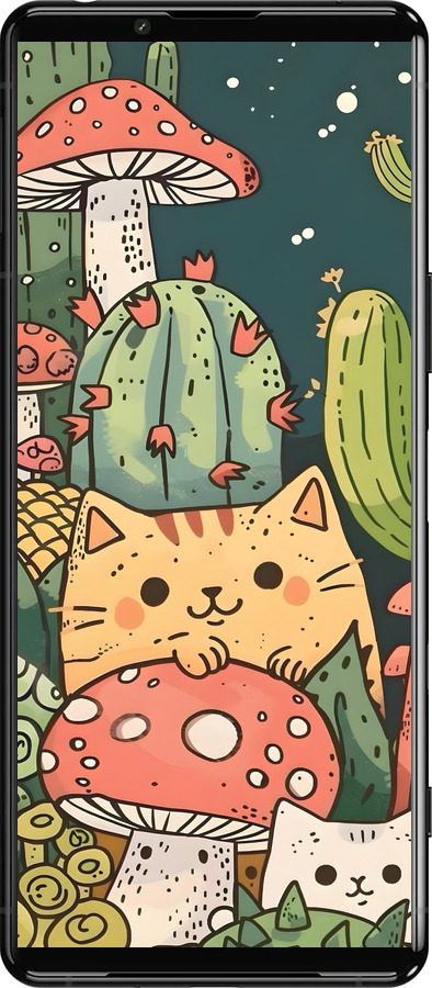 Силиконовый чехол Коты грибы для Sony Xperia 5 III - 6321u-2580 изображение 