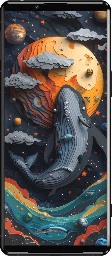 Силиконовый чехол Кит в космосе для Sony Xperia 5 III - 6328u-2580 изображение 