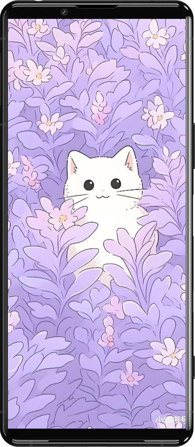 Силиконовый чехол Котик в цветах для Sony Xperia 5 III - 6390u-2580 изображение 