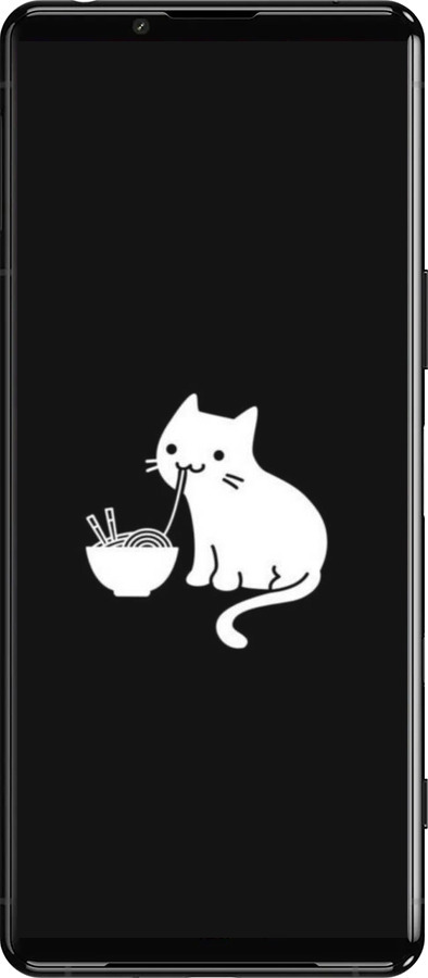 Силиконовый чехол С милым котом на черном фоне для Sony Xperia 5 III - 6528u-2580 изображение 