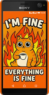 3D пластиковий глянцевий чехол Funny Cat для Sony Xperia C4 E5333 - 6786c-295 изображение 