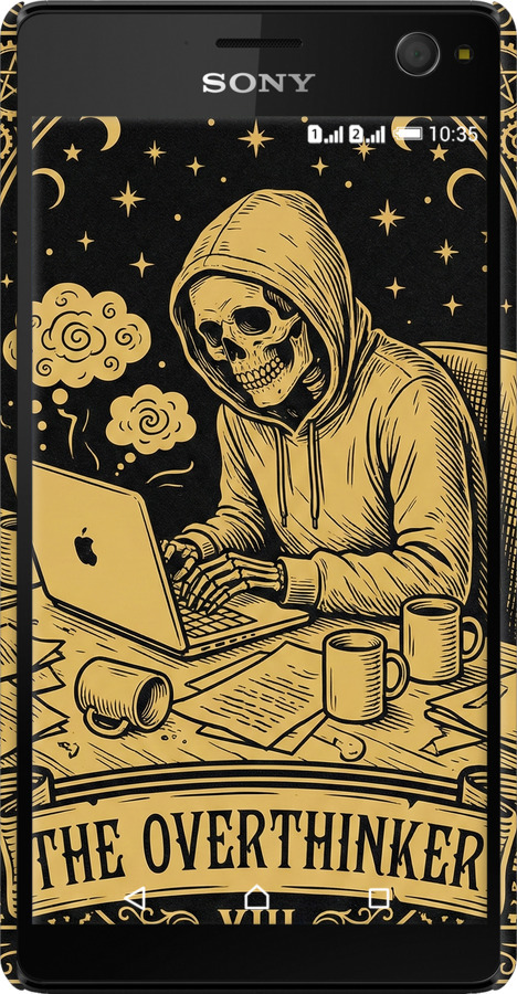 3D пластиковый глянцевый чехол The Overthinker для Sony Xperia C4 E5333 - 6774c-295 изображение 