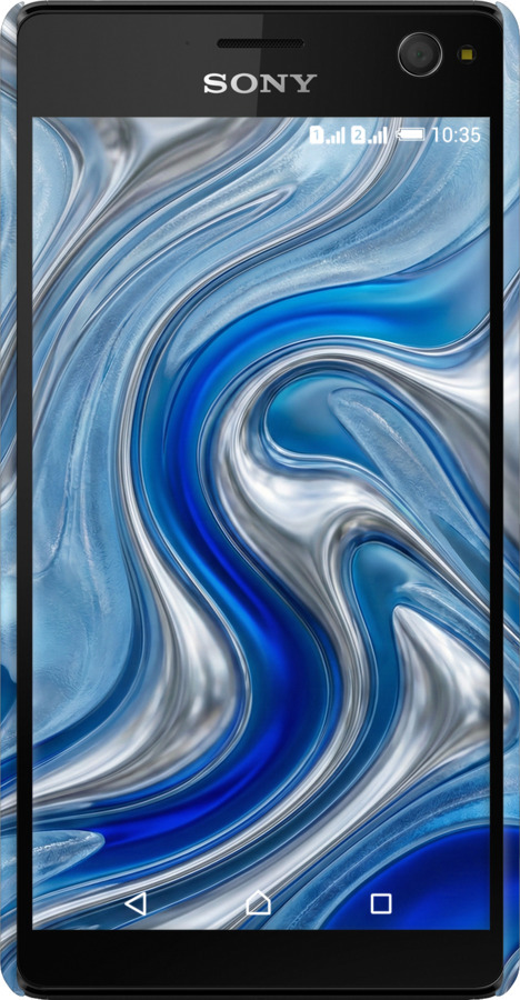 3D пластиковий глянцевий чехол Liquid Chrome для Sony Xperia C4 E5333 - 6781c-295 изображение 