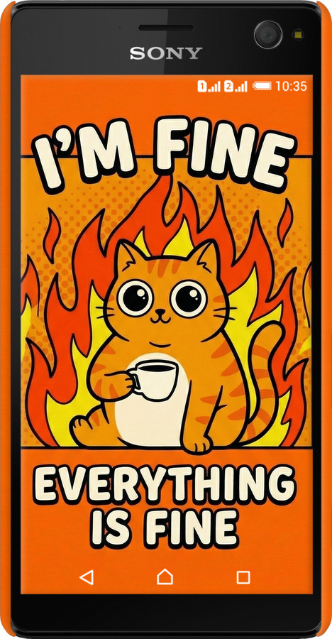 3D пластиковий глянцевий чехол Funny Cat для Sony Xperia C4 E5333 - 6786c-295 изображение 