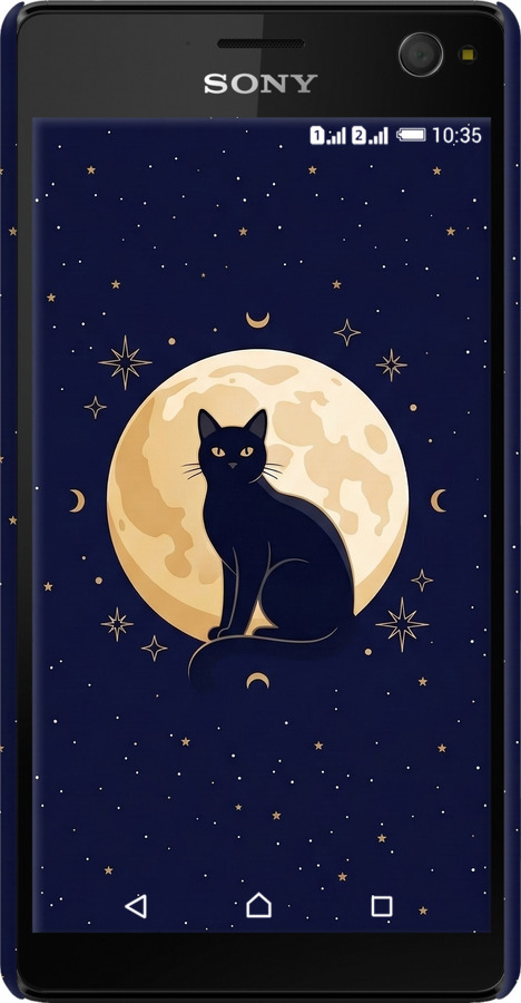 3D пластиковий глянцевий чехол Cute Cat Celestial/Witchy для Sony Xperia C4 E5333 - 6787c-295 изображение 