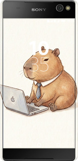 3D пластиковий матовий чехол Funny Capybara CEO Working для Sony Xperia C5 Ultra Dual E5533 - 6777m-506 изображение 