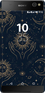 3D пластиковый матовый чехол Celestial Harmony: Sun & Moon Gold Mystic Pattern для Sony Xperia C5 Ultra Dual E5533 - 6778m-506 изображение 