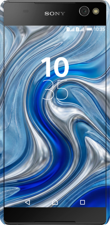 3D пластиковый глянцевый чехол Liquid Chrome для Sony Xperia C5 Ultra Dual E5533 - 6781c-506 изображение 