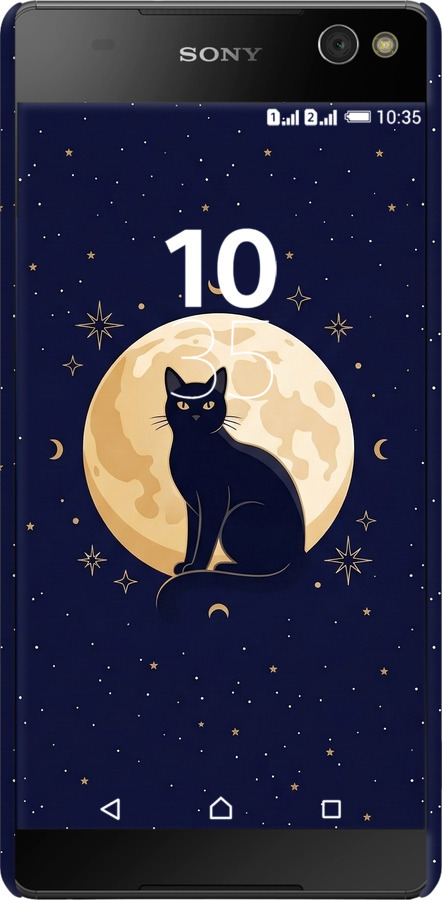 3D пластиковий глянцевий чехол Cute Cat Celestial/Witchy для Sony Xperia C5 Ultra Dual E5533 - 6787c-506 изображение 