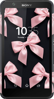 3D пластиковый глянцевый чехол Coquette Ribbons Dark Coquette для Sony Xperia E4 Dual E2115 - 6767c-87 изображение 
