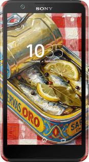 3D пластиковый глянцевый чехол Vintage Sardine Tin Phone для Sony Xperia E4 Dual E2115 - 6772c-87 изображение 