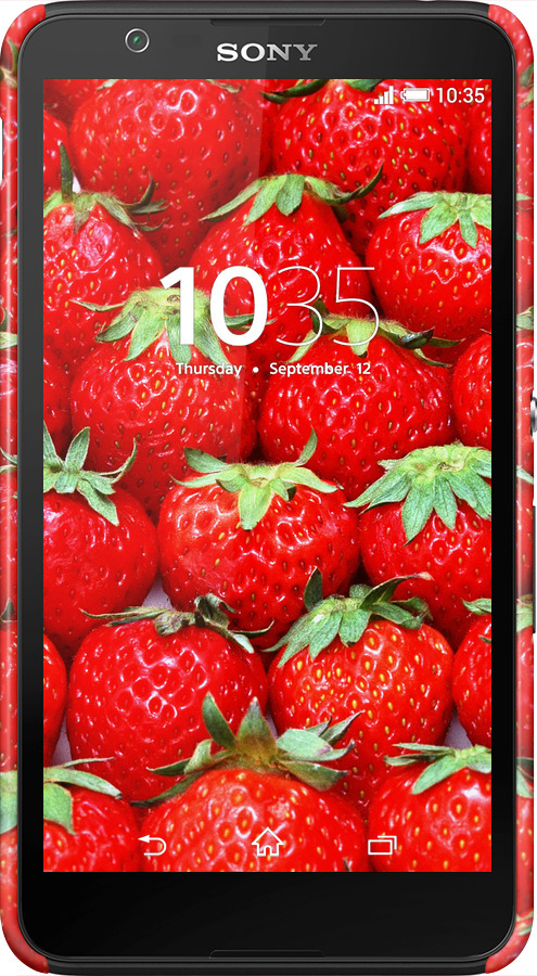 3D пластиковий глянцевий чехол Полуниця для Sony Xperia E4 Dual E2115 - 6020c-87 изображение 