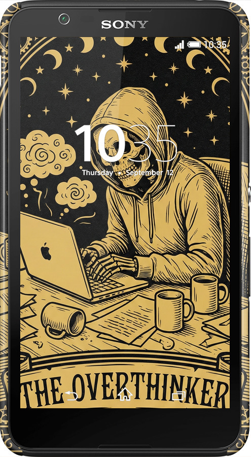 3D пластиковый глянцевый чехол The Overthinker для Sony Xperia E4 Dual E2115 - 6774c-87 изображение 