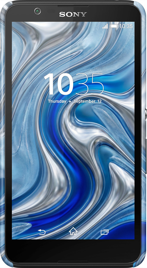 3D пластиковый глянцевый чехол Liquid Chrome для Sony Xperia E4 Dual E2115 - 6781c-87 изображение 