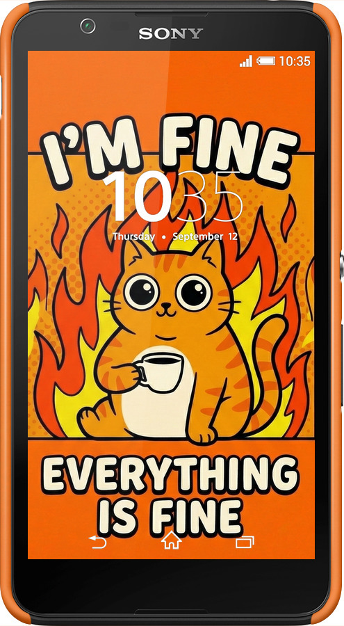 3D пластиковый глянцевый чехол Funny Cat для Sony Xperia E4 Dual E2115 - 6786c-87 изображение 