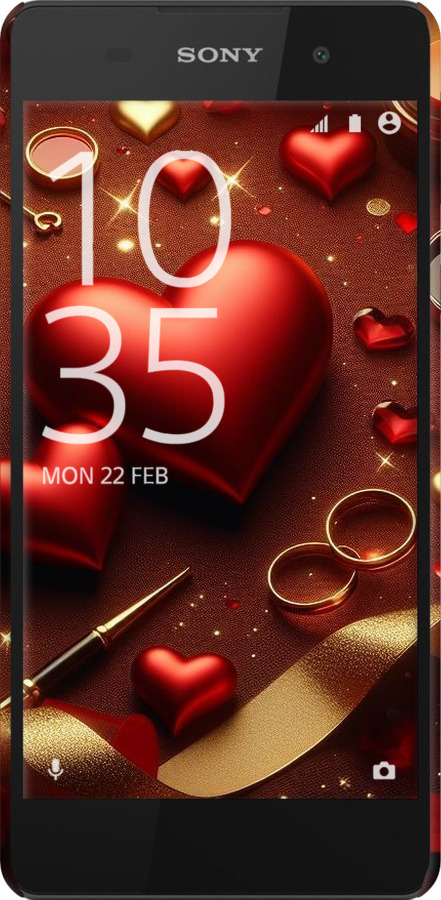 3D пластиковий матовий чехол Сердечки v3 для Sony Xperia E5 F3311 - 5833m-458 изображение 