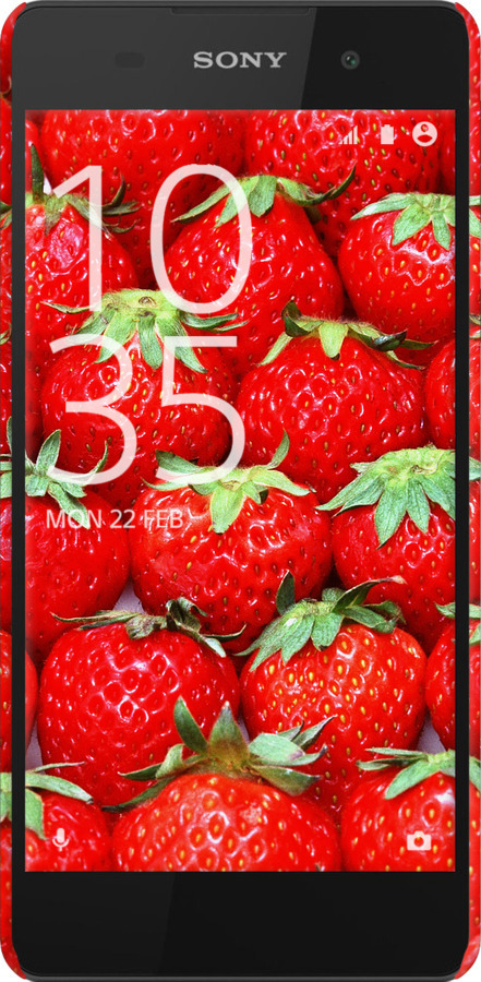 3D пластиковый матовый чехол Клубника для Sony Xperia E5 F3311 - 6020m-458 изображение 