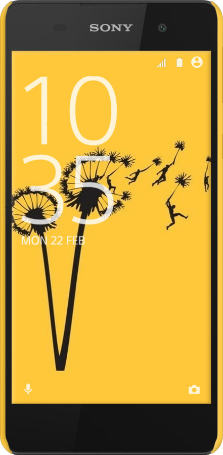 3D пластиковый глянцевый чехол Минимализм одуванчики для Sony Xperia E5 F3311 - 6449c-458 изображение 