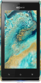 3D пластиковый глянцевый чехол Green marble для Sony Xperia J ST26i - 4365c-779 изображение 