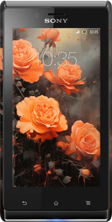3D пластиковый глянцевый чехол Оранжевые розы для Sony Xperia J ST26i - 5944c-779 изображение 