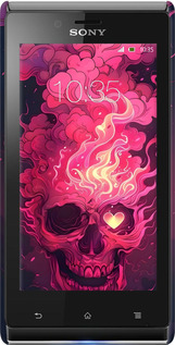 3D пластиковый глянцевый чехол Череп арт для Sony Xperia J ST26i - 6385c-779 изображение 