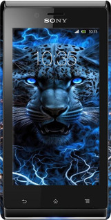 3D пластиковий глянцевий чехол Крижаний леопард для Sony Xperia J ST26i - 6460c-779 изображение 