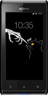3D пластиковый глянцевый чехол Кошка для Sony Xperia J ST26i - 6505c-779 изображение 