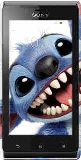 3D пластиковый глянцевый чехол Стич для Sony Xperia J ST26i - 6684c-779 изображение 