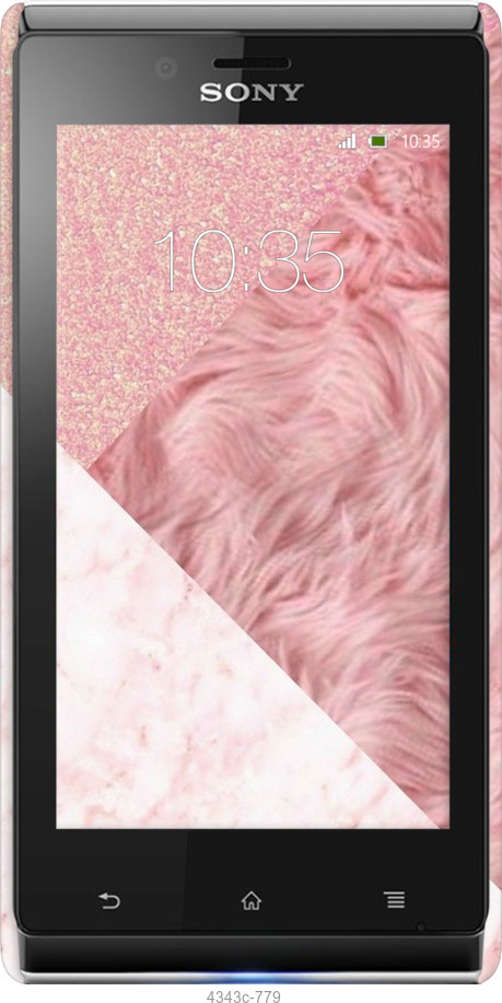 3D пластиковый глянцевый чехол Розовые текстуры для Sony Xperia J ST26i - 4343c-779 изображение 