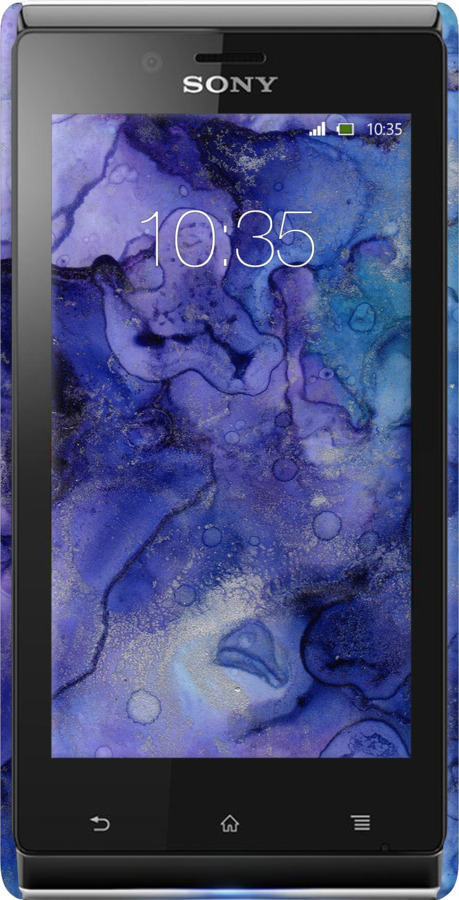 3D пластиковый глянцевый чехол Мрамор 7 для Sony Xperia J ST26i - 4802c-779 изображение 