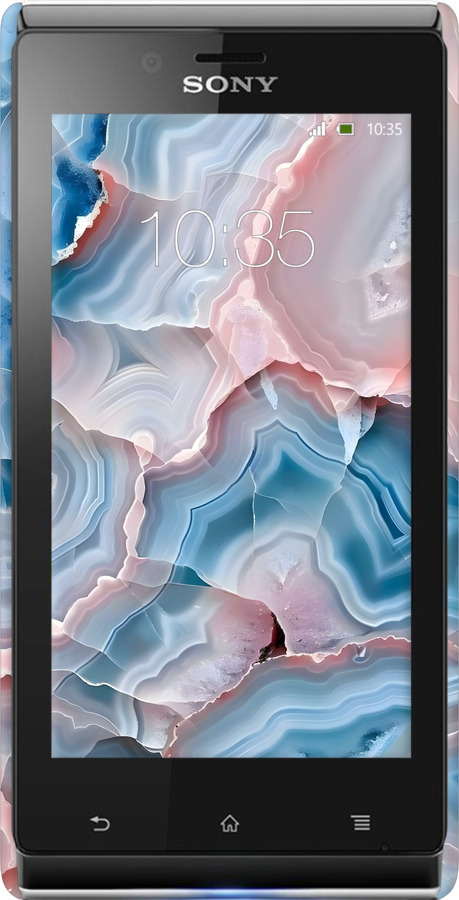 3D пластиковий глянцевий чехол Мрамор для Sony Xperia J ST26i - 6306c-779 изображение 