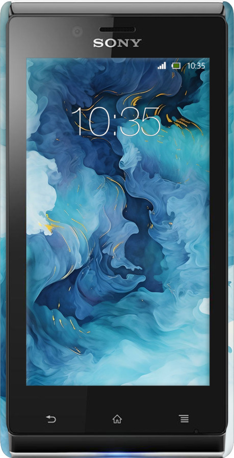 3D пластиковый глянцевый чехол Акварель для Sony Xperia J ST26i - 6320c-779 изображение 