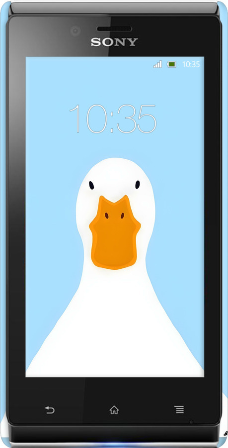 3D пластиковый глянцевый чехол Гусь для Sony Xperia J ST26i - 6350c-779 изображение 