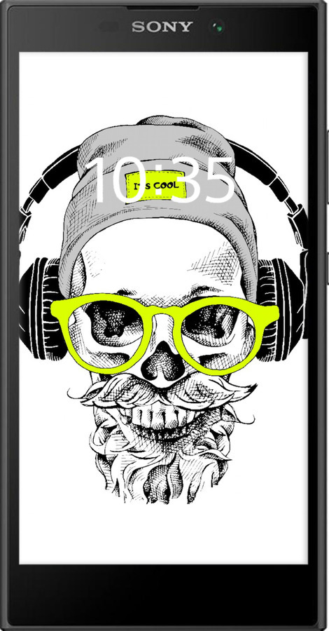 Силіконовий чехол Череп в окулярах і навушниках для Sony Xperia L2 H4311 - 4144u-1394 изображение 