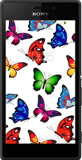 Силиконовый чехол Красочные мотыльки для Sony Xperia M2 Aqua D2403 - 4761u-405 изображение 