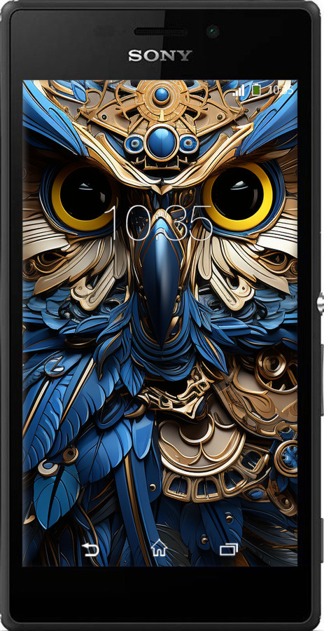 Силіконовий чехол Сова v2 для Sony Xperia M2 Aqua D2403 - 5649u-405 изображение 