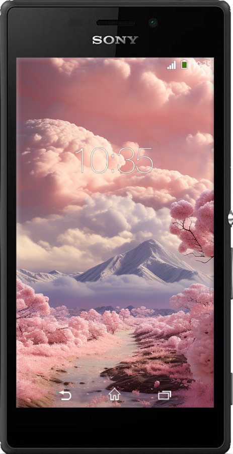 Силиконовый чехол Розовые облака для Sony Xperia M2 Aqua D2403 - 5660u-405 изображение 