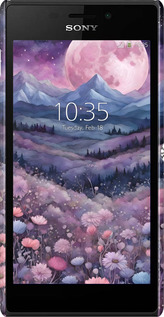 3D пластиковий глянцевий чехол Ніч місяць арт для Sony Xperia M2 dual D2302 - 6319c-61 изображение 