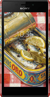 3D пластиковый глянцевый чехол Vintage Sardine Tin Phone для Sony Xperia M2 dual D2302 - 6772c-61 изображение 