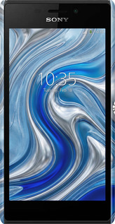 3D пластиковый матовый чехол Liquid Chrome для Sony Xperia M2 dual D2302 - 6781m-61 изображение 