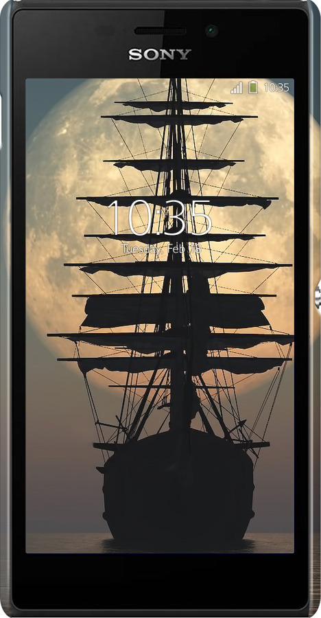 3D пластиковый глянцевый чехол Корабль для Sony Xperia M2 dual D2302 - 5998c-61 изображение 