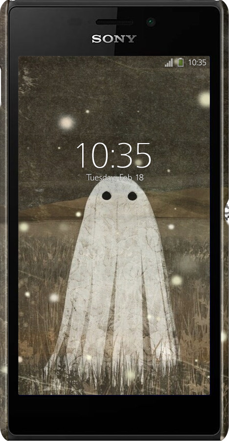 3D пластиковый глянцевый чехол Привидение и светлячки для Sony Xperia M2 D2305 - 6406c-60 изображение 