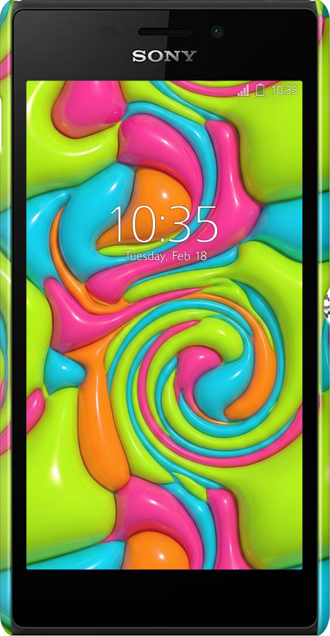 3D пластиковый глянцевый чехол Y2K Jelly Dream для Sony Xperia M2 dual D2302 - 6780c-61 изображение 