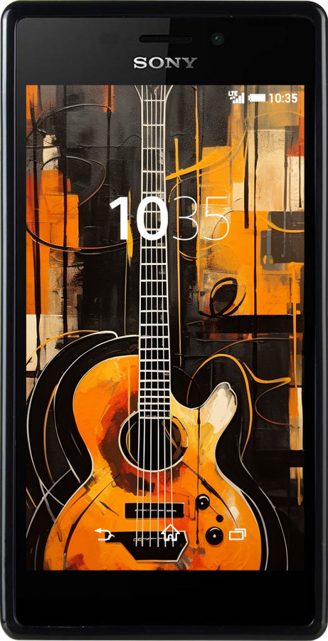 Силіконовий чехол Чохол для телефону Помаранчева гітара для Sony Xperia M2 D2305 - 5934u-60 изображение 