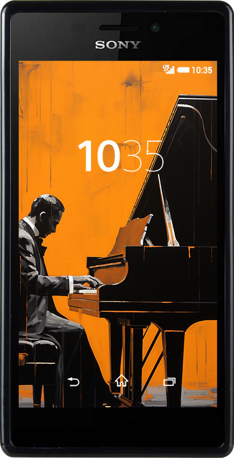 Силіконовий чехол Чохол для телефона Чоловік за Роялем для Sony Xperia M2 D2305 - 5938u-60 изображение 
